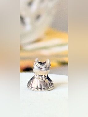 Sterling Silver Dress Charm 925 3D Fashion Gown Pendant Jewelry